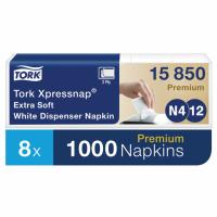 Салфетки TORK (N4, N12) Xpressnap, КОМПЛЕКТ 5 шт., 21,3х16,5 см, 200 шт., 2-слойные, белые, ультрамя