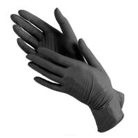Перчатки Нитрил неопудренная, S 10% 100 шт/уп черные (10 уп/кор)